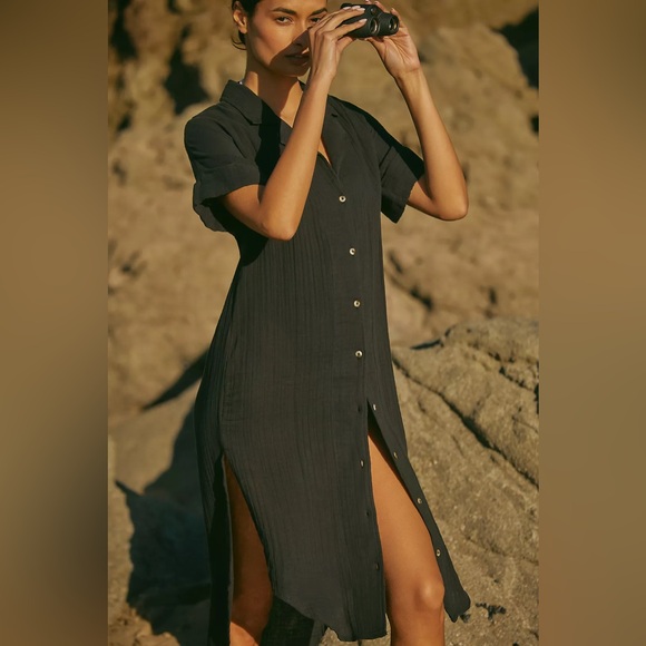 Anthropologie Dresses & Skirts - NWOT The Lucia Sheer Midi Dress in Black by Anthropologie